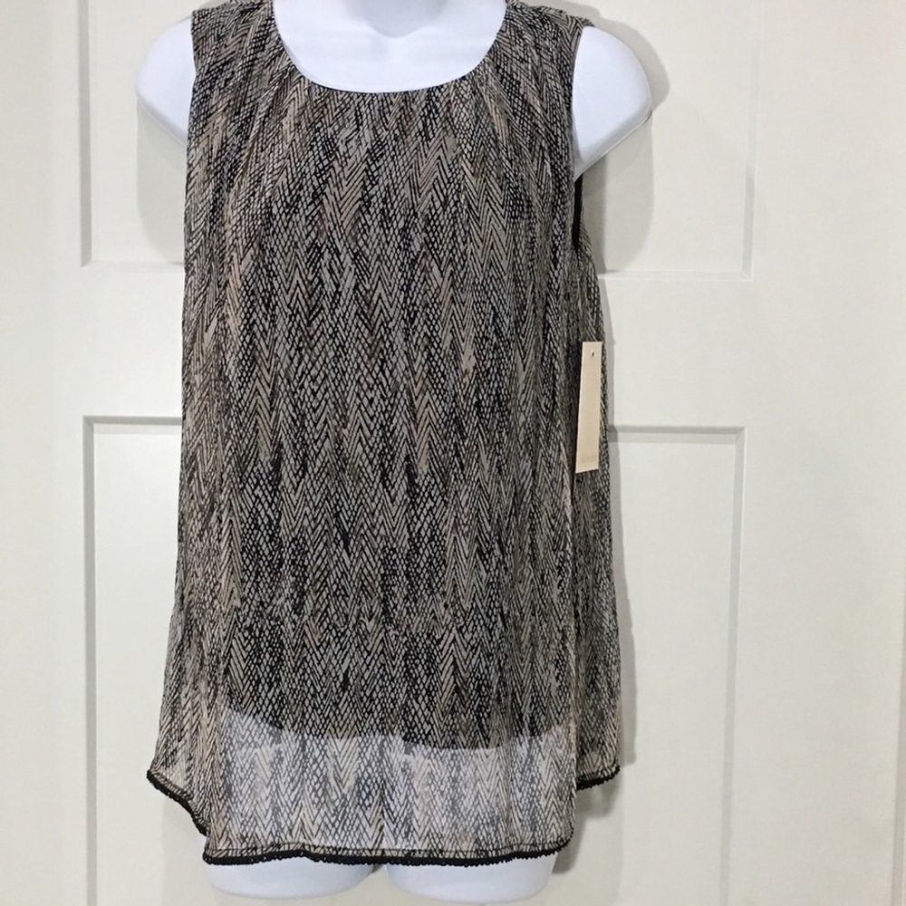 ELLA Moss silk sleeveless top beaded hem NWT - Picture 2 of 7